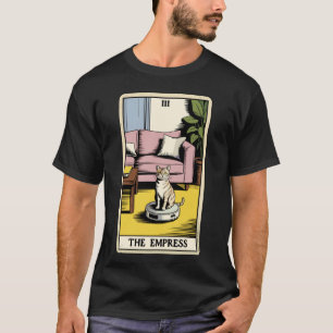 Tarotkarte Die Kaiserin Katze Auf Roboter-Staubsau T-Shirt