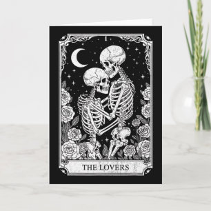 Tarotkarte Die Liebenden Skelett Goth Halloween He Karte