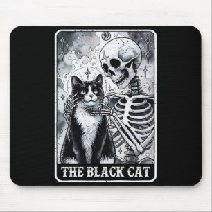 Tarotkarte Die schwarze Katze Skelett Gruselige Sa Mousepad