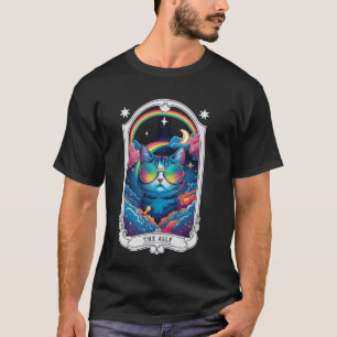 Tarotkarte Die Verbündete psychedelische Katze Reg T-Shirt