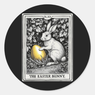 Tarotkarte Glückliches Osterhase Frühling Osterei Runder Aufkleber