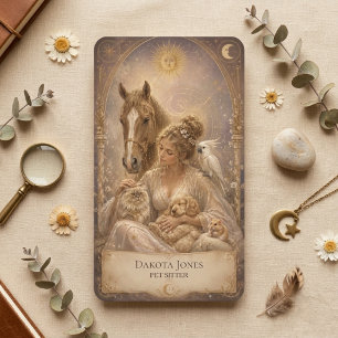 Tarotkarte Himmlische Frau Sonne Mond Haustiersitt Visitenkarte