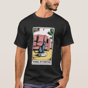 Tarotkarte Rad des Schicksals Katze auf Roboter-St T-Shirt