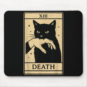 Tarotkarte schwarze Katze Okkult Hexerei schwarze Mousepad
