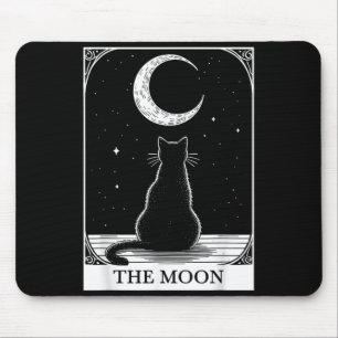 Tarotkarte Vintage-Halbmond Schwarze Katze Mutter Mousepad
