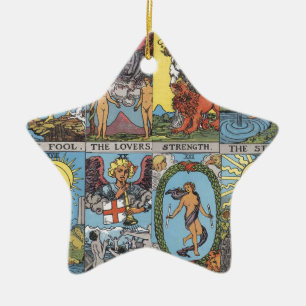 Tarotkarten-Collage Keramikornament