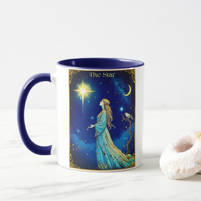 Tarotkarten-Illustration, Der Stern Tasse (Mit Donut)