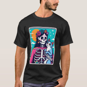 Tarotkarten-Katzenskelett-Dame T-Shirt