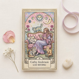 Tarotkarten-Mystik-Katzenbetreuerin-Kitty-Tierlieb Visitenkarte