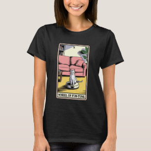Tarotkarten-Rad des Fell-Glücks Katzenroboter-Stau T-Shirt