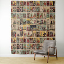 Tarotkarten-Wandteppich im Vintage-Stil - großarti