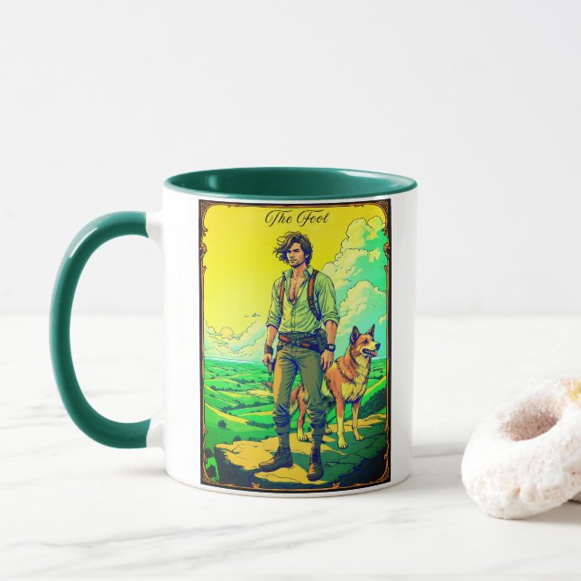 Tarotkartenillustration, Der Narr Tasse (Mit Donut)