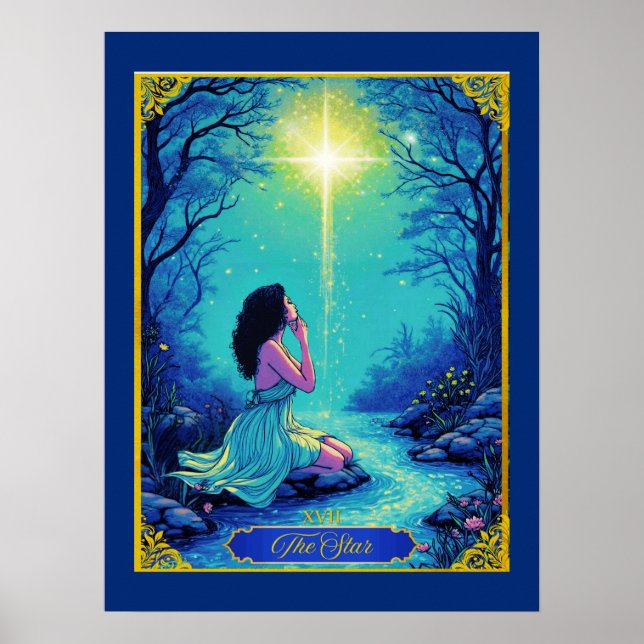 Tarotkartenillustration, Der Stern Poster (Vorne)