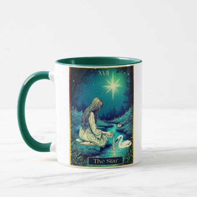 Tarotkartenillustration, Der Stern Tasse (Links)