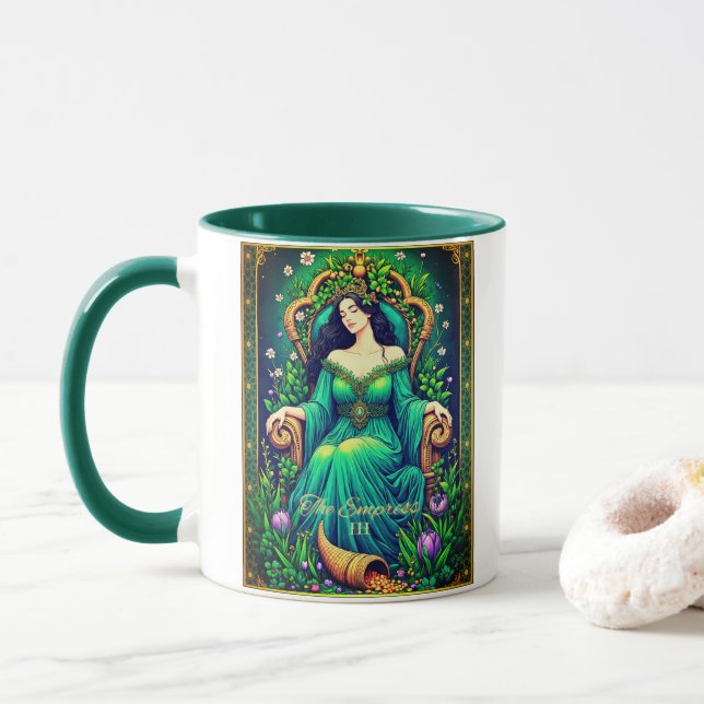 Tarotkartenillustration, Die Herrscherin Tasse (Mit Donut)