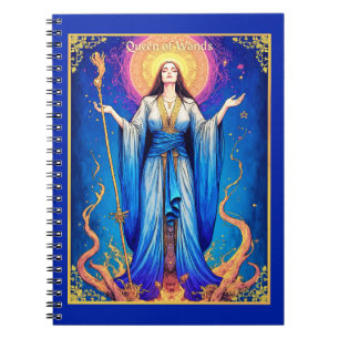 Tarotkartenillustration, Königin der Stäbe Notizblock