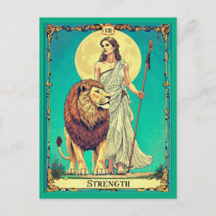 Tarotkartenillustration, Stärke Postkarte