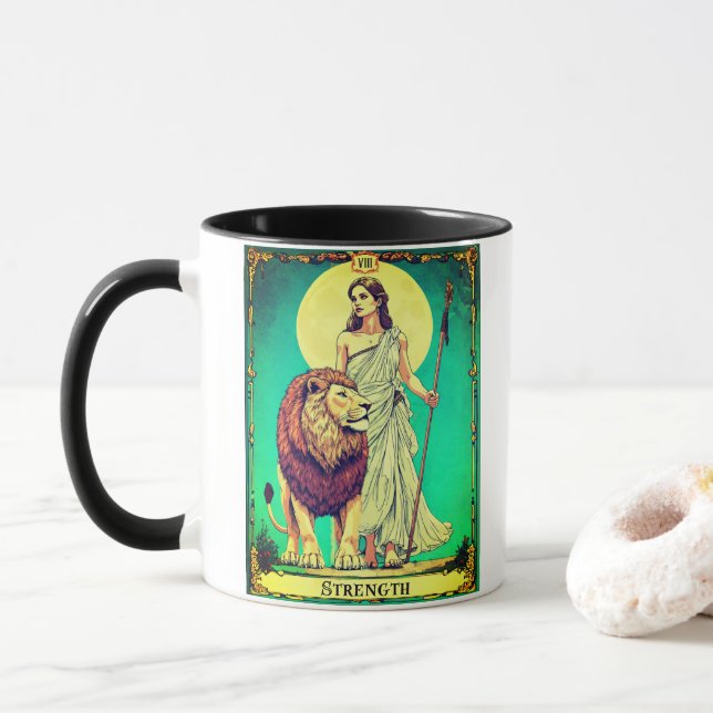 Tarotkartenillustration, Stärke Tasse (Mit Donut)