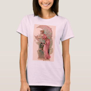 TAROTS / LADY DES MONDS MIT BLUMEN IN ROSA T-Shirt