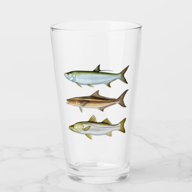 Tarpon, Cobia, Snook Drink Glass Glas (Vorderseite)