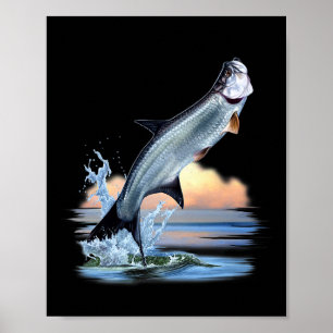 Tarpon Fisch Frische Wassertiere Jagen Fische A Poster