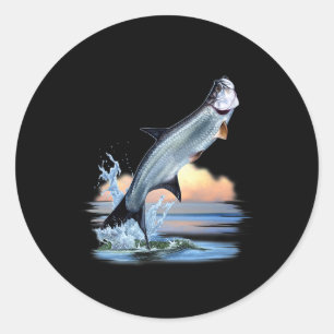 Tarpon-Fisch Süßwasser-Wildtierjagd-Angelfischerei Runder Aufkleber
