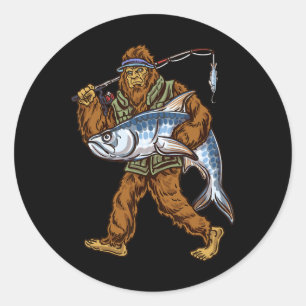 Tarpon Fischen Bigfoot Fischer Runder Aufkleber