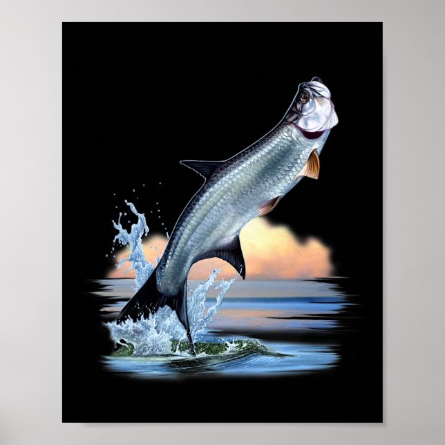 Tarpon Fish Fresh Water Wildlife Hunting Fishing A Poster (Vorne)