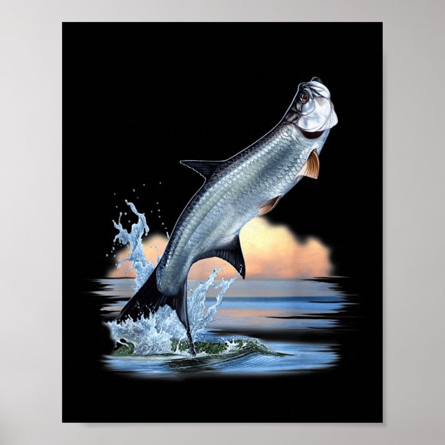 Tarpon Fish Fresh Water Wildlife Hunting Fishing A Poster (Vorne)