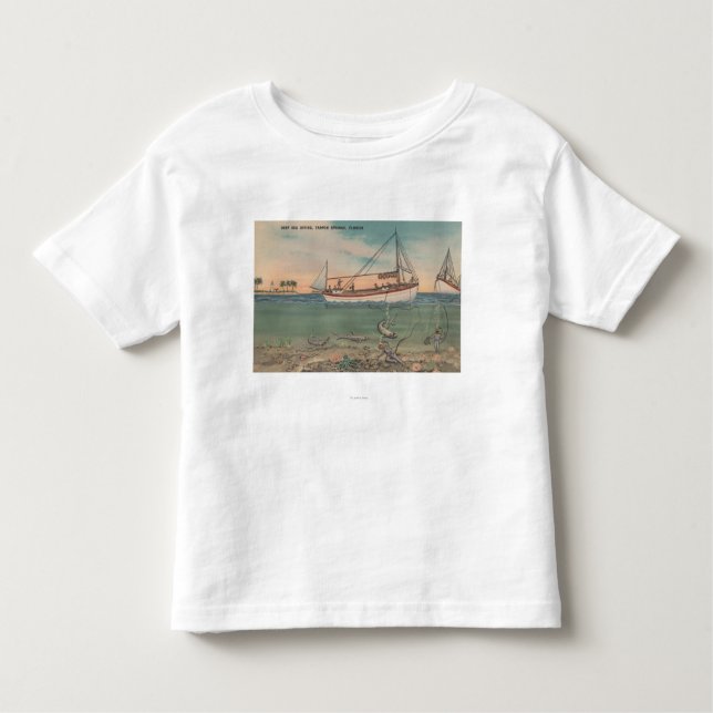 Tarpon Springs, FL - Ansicht des Bootes u. des Kleinkind T-shirt (Vorderseite)