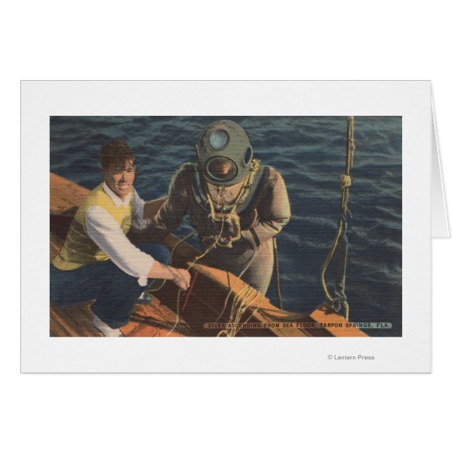 Tarpon Springs, FL - View of Diver Ascending Boa (Vorderseite (Horizontal))