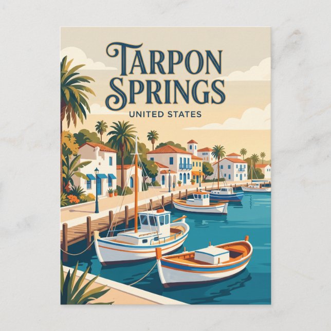Tarpon Springs Florida Postkarte (Vorderseite)