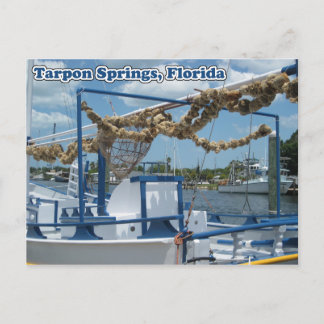 Tarpon Springs Schwammboot Postkarte