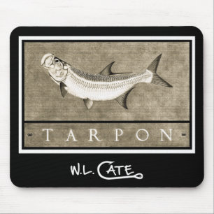 Tarpon-Vintage schwarze u. weiße Mausunterlagen Mousepad