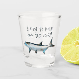 Tarpune sagt, Fische, um das Verrückte zu verbrenn Schnapsglas