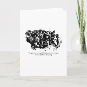 Tarquin und Weihnachtseinkaufen Feiertagskarte