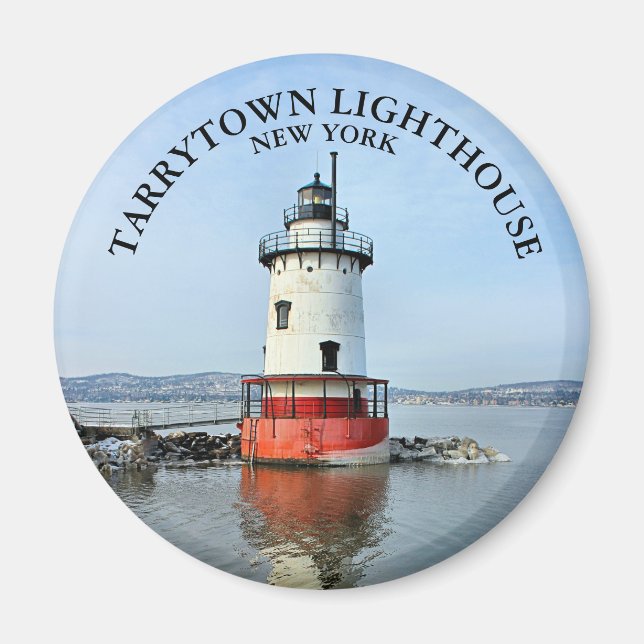 Tarrytown Lighthouse, New York Round Magnet (Vorne)