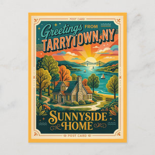 Tarrytown NY Sunnyside im Vintage-Stil Postkarte