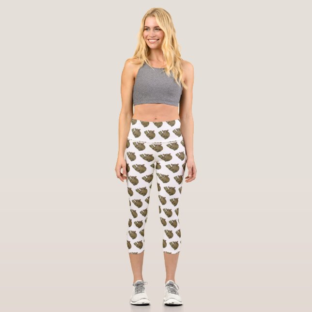 Tarsier Cartoon Illustration Capri Leggings (Vorderseite)