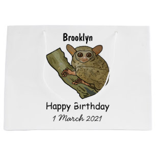 Tarsier Cartoon Illustration Große Geschenktüte
