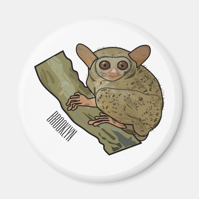 Tarsier Cartoon Illustration Magnet (Vorne)