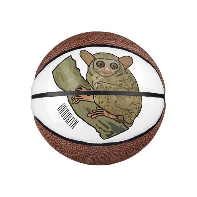 Tarsier Cartoon Illustration Mini Basketball (Vorderseite)