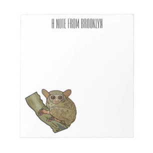 Tarsier Cartoon Illustration Notizblock
