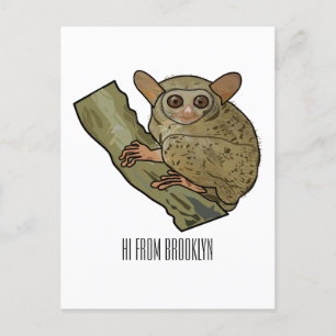 Tarsier Cartoon Illustration Postkarte