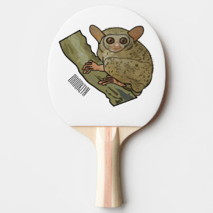 Tarsier Cartoon Illustration Tischtennis Schläger