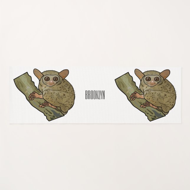 Tarsier Cartoon Illustration Yogamatte (Vorderseite (Horizontal))