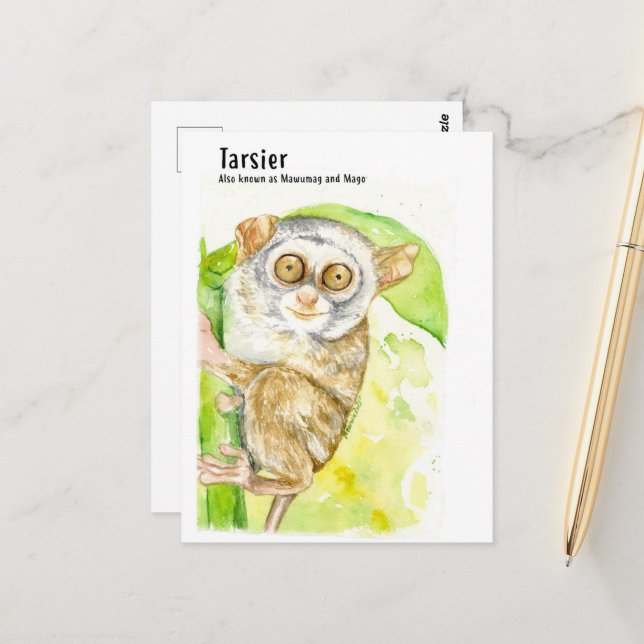 Tarsier- DNM-Postkarten Postkarte (Vorderseite/Rückseite Beispiel)