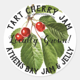 Tart Cherry Jam Product Business Label Runder Aufkleber