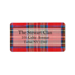 Tartan-Adressen-Etikett Adressaufkleber