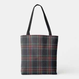Tartan All-over-Print Tote Bag, Mittel